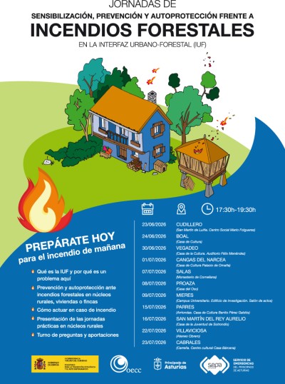 Asturias impulsa un programa de formación ciudadana para prevenir incendios en zonas rurales y de interfaz urbano-forestal